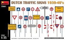 Dutch Traffic Signs 1930-40's 1:35 Plastic Model Kit MINIART