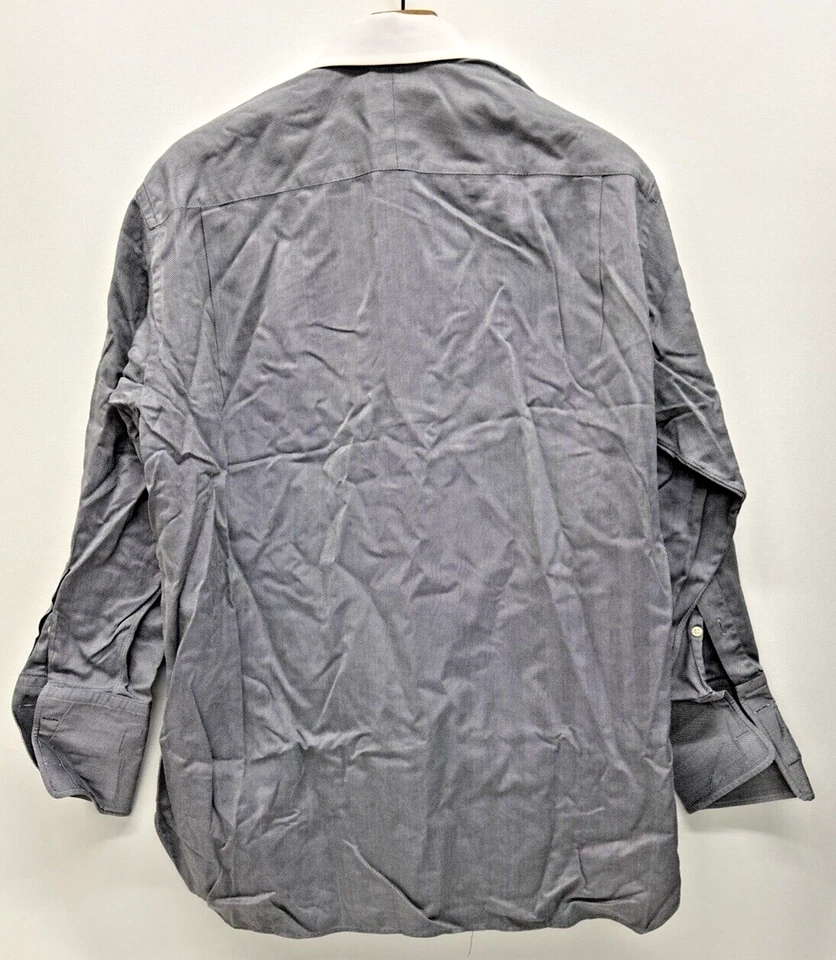 Camisa de vestir Robert Talbott para hombre azul gris manga larga talla 17 1/2 33 Foto 2 de 4