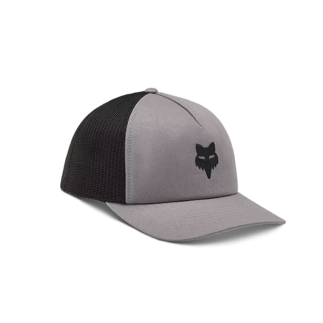 Кепка дальнобойщика Fox Racing Head Snapback (серо-стальная) с 5 панелями