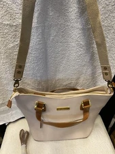 NEW Designer Leather Handbag / Tote Beige & Brown