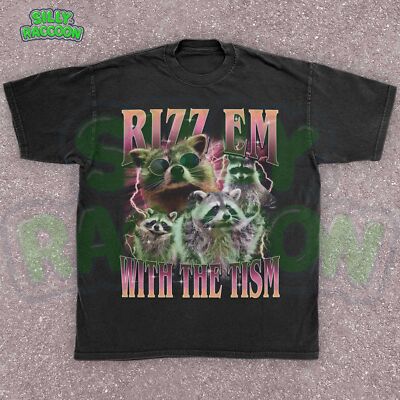 Funny Raccoon Autism Meme Shirt, Rizz Em With The Tism, Neurodivergent Gift