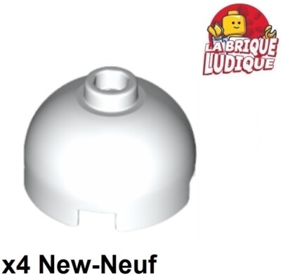 Lego 4x Rundstein Brick Round Dome 2x2 weiß/white 553 NEU