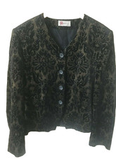 Bianca Jacket Black Gold Brocade Ladies German Designer Size Uk 10 Floral