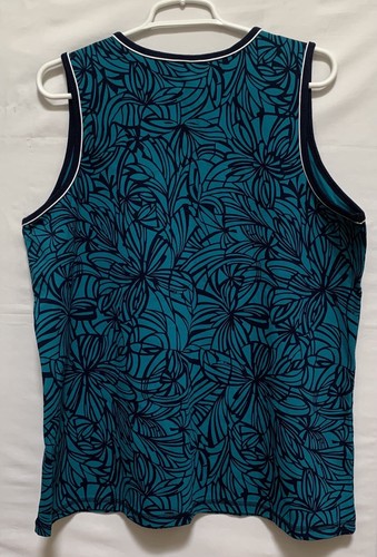 SJB Active Womens Plus Size 1X Teal & Navy V-Neck Sleeveless Floral Top NWT - Picture 17 of 17
