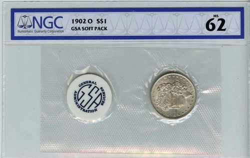1902-O Morgan Dollar GSA SOFT PACK S$1 NGC MS62