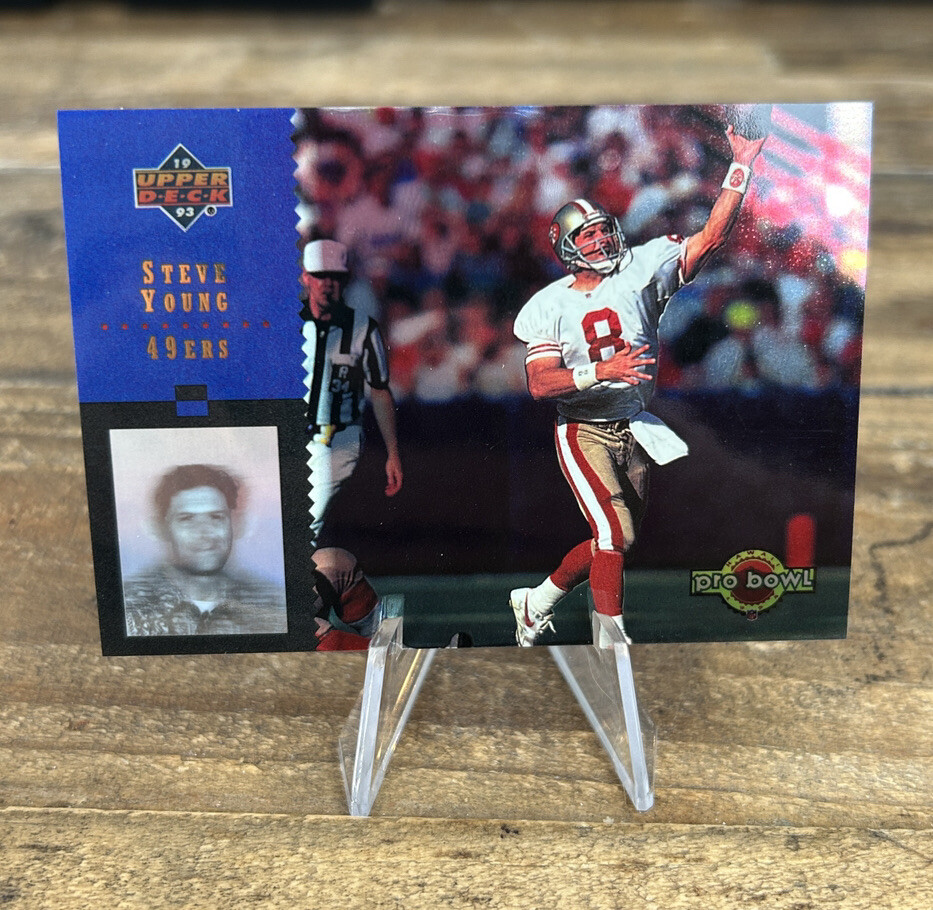 STEVE YOUNG 1994 Upper Deck PRO BOWL HOLOGRAM Dealer ONLY PROMO Card RARE 49ERS