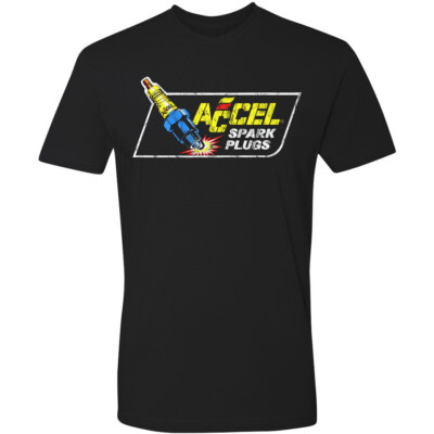 Retro Hot Rod Tee T Shirt Accel Spark Plug Speed Shop Garage Mechanic ...