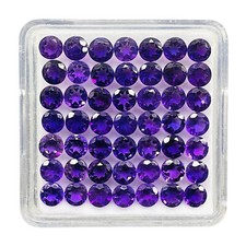 25 Pcs Natural Amethyst 5mm Round Cut Rich Purple Loose Untreated Gemstones Lot