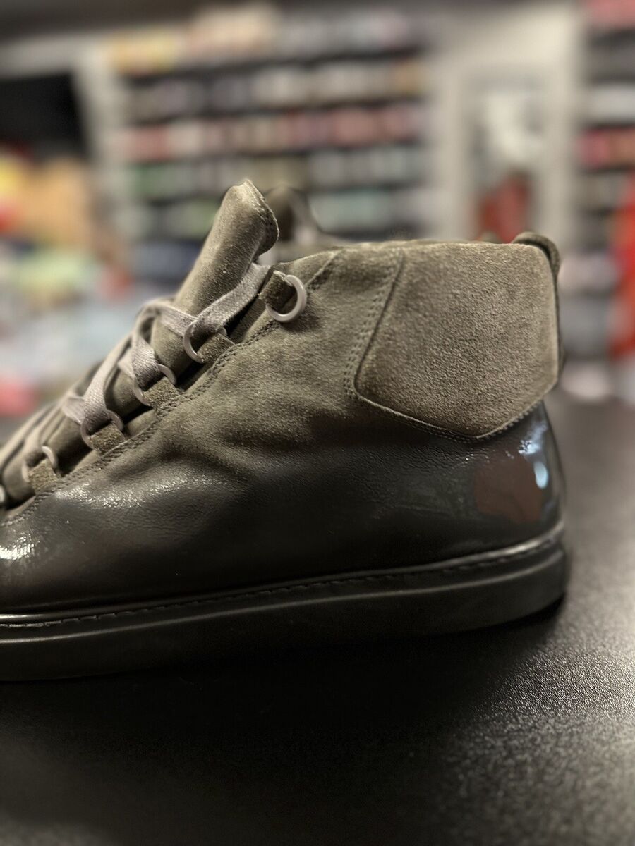 Balenciaga Arena Hi-Top Leather Sneaker- Forest Green 100 Balenciaga Arena Hi-Top Leather Sneaker- Forest Green 100