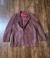 Vintage Lakeland Soft Purple Leather Jacket Coat Blazer Size 42
