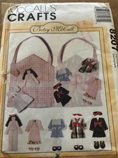    McCALL'S 8207 - BETSY McCALL FLAT TRAVEL DOLLS - PURSE  CLOTHING PATTERN FF