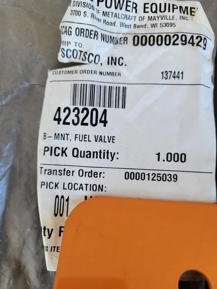 Scag 423204 MNT, ТОПЛИВНЫЙ КЛАПАН/корзина 031 - Изображение 2 из 2