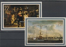 RUANDA, 1977 Briefmarkenausstellung Block 23A, 25A, 76-77 **, (34337)