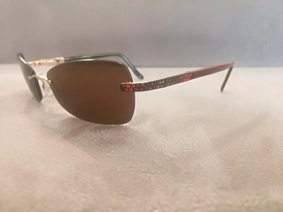 Daniel Swarovski Plastic Sunglasses Brown for Women for sale 