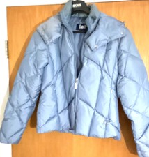 Lei Light Blue Full Zip Insulated Hooded Womens Winter Puffer Jacket Size L