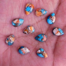 Natural Oyster Copper Turquoise Pear 6x9 mm to 18x25 mm Cabochon Loose Gemstone