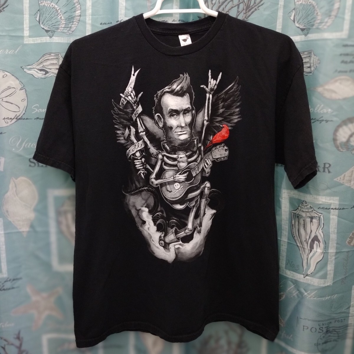 Bonnie Raitt Randy Newman Tシャツ Rock & Roll Abraham Lincoln Black XL T-Shirt TeeFury Guitar