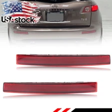 2X Red Lens Rear Bumper Tail Reflector Lights For 2003-2008 INFINITI FX35 FX45