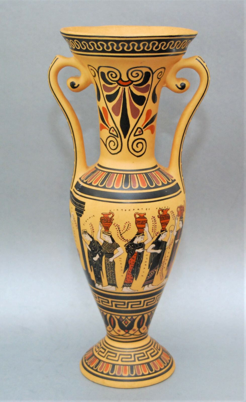 TALL VINTAGE D VASSILOPOULOS GREEK VASE NO 144 GIRL FETCHING WATER FROM