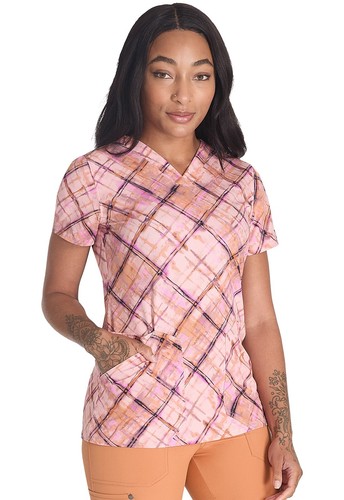 Blusa Médica Estampada Dickies Estampados Cuello en V DK667 PBPD Pintura a Cuadros Envío Gratuito - Imagen 5 de 8