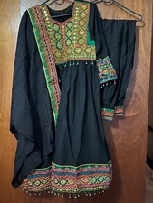 Afgan dress, Black with colorful detail, size small