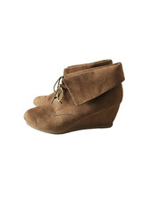 Ankle Boot Bionica Ollie Wedge Bootie Bionica Ocala Brown Suede