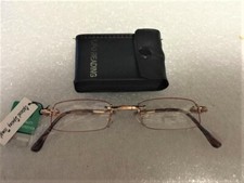 COMPACT FOLDING READING GLASSES 1.50 GOLD METAL FRAME WITH CASE