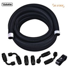 Us 10ft An6 6an Stainless Steel Braided Fuel Line Oil Gas Fuel Hose End Fitting