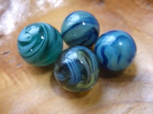 4 0.67" CAC Alley Agate Ravenswood Translucite Swirl marbles..... - Picture 9 of 13
