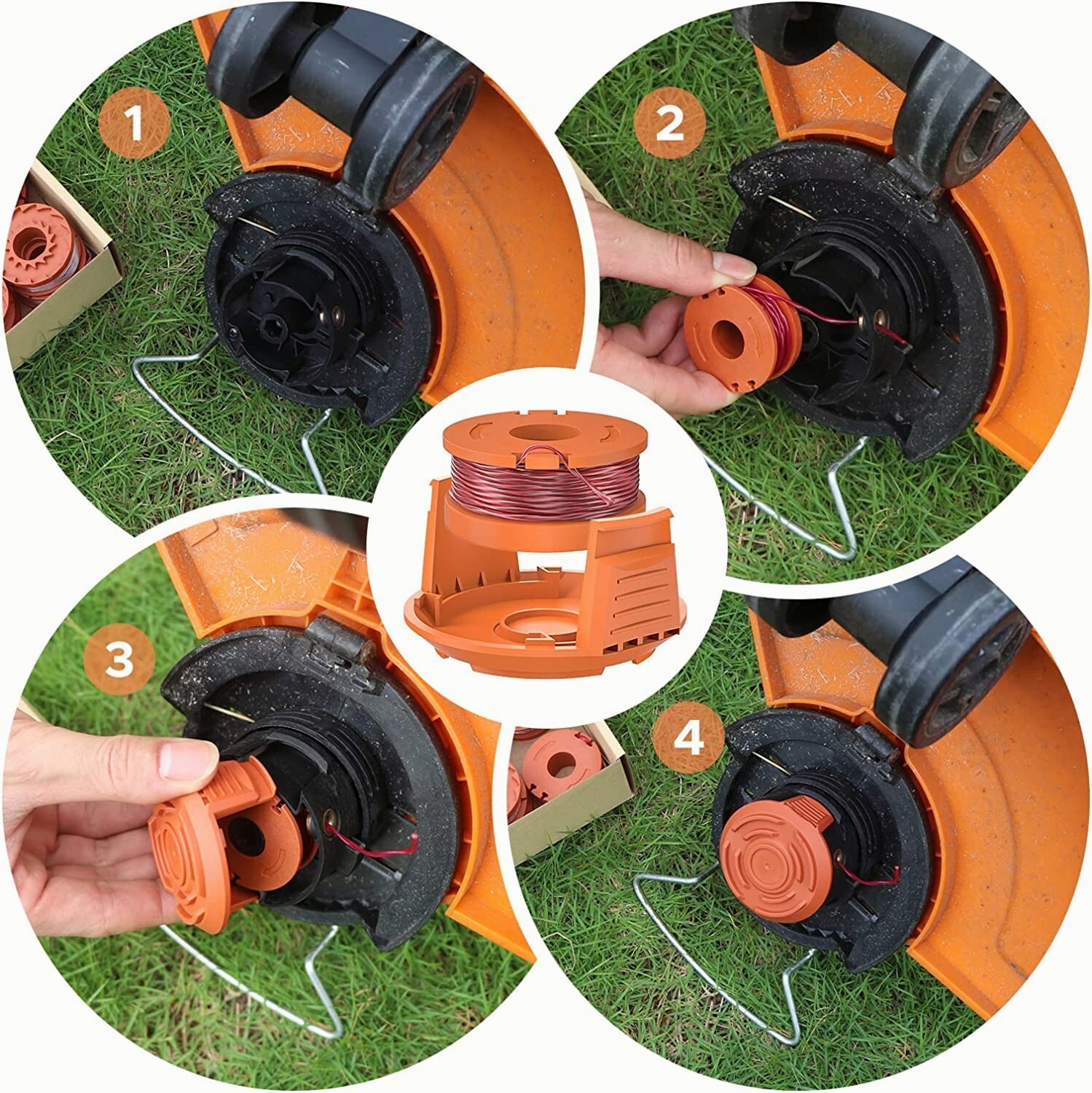 For Worx WA0010 WA0004 Replacement Trimmer Line Spool Compatible with