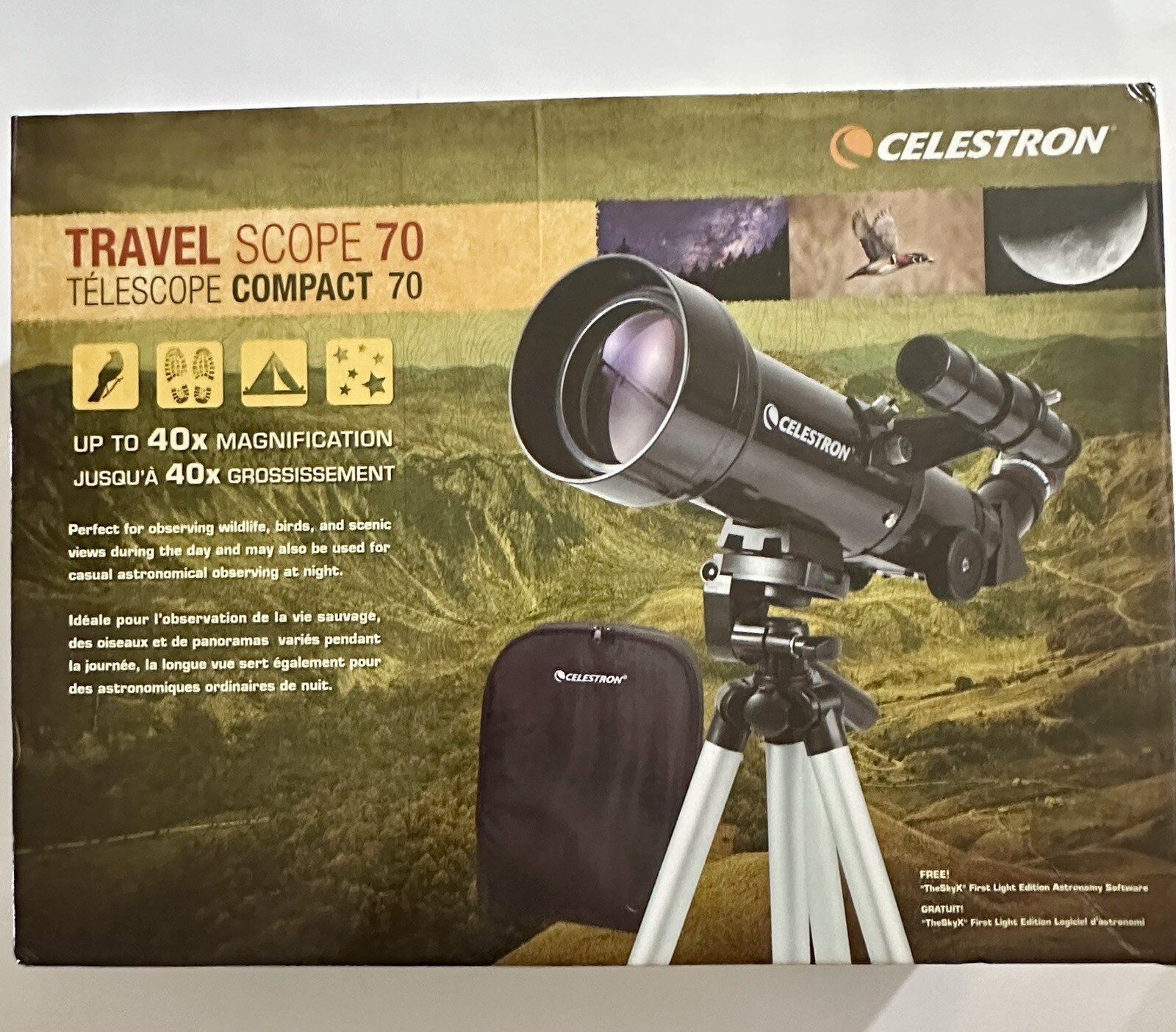 Celestron Travel Scope 70  Portable Refractor Telescope Full