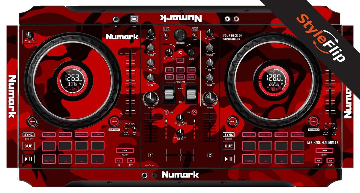 Numark Mixtrack Platinum FX Skin | Camo Red | Protective Numark Mixtrack Platinum FX Skin | Camo Red | Protective