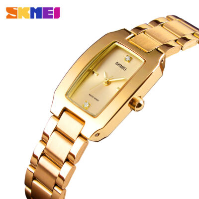 SKMEI DAMEN FRAUEN QUARZ ANALOG ARMBAND EDELSTAHL NEUES DESIGN ARMBANDUHR