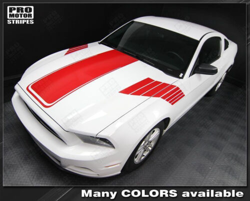 Ford Mustang 2010-2014 Hood and Side Strobe Stripes Decals (Choose Color) - Picture 1 of 2