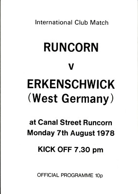 07.08.1978 Runcorn - Erkenschwick F.C.