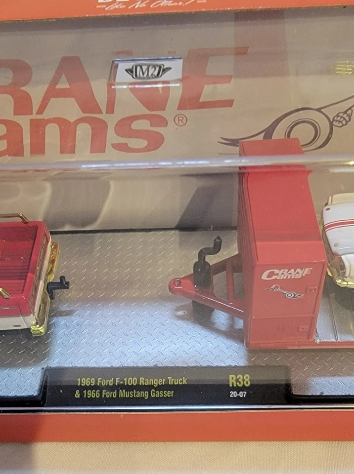 M2 MACHINES Crane Cams 1969 FORD F-100 RANGER & 1966 MUSTANG GASSER Limited Gold - Image 4 of 4