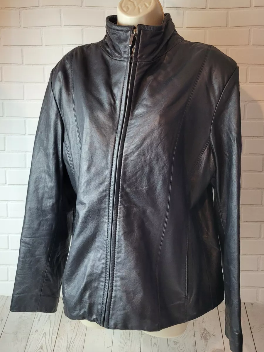 Nine West Leather Jacket Separates Womens Large. Full Front Zip