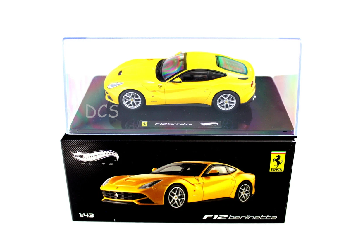 FERRARI F12 BERLINETTA YELLOW HOT WHEELS ELITE 1/43 DIECAST CAR 