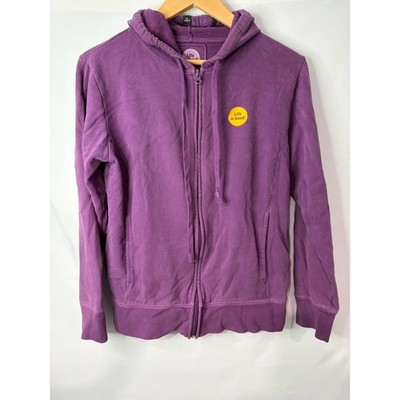 Life is Good Womens Relaxed Full Zip Hoodie Sweatshirt Sz Small Purple Cotton