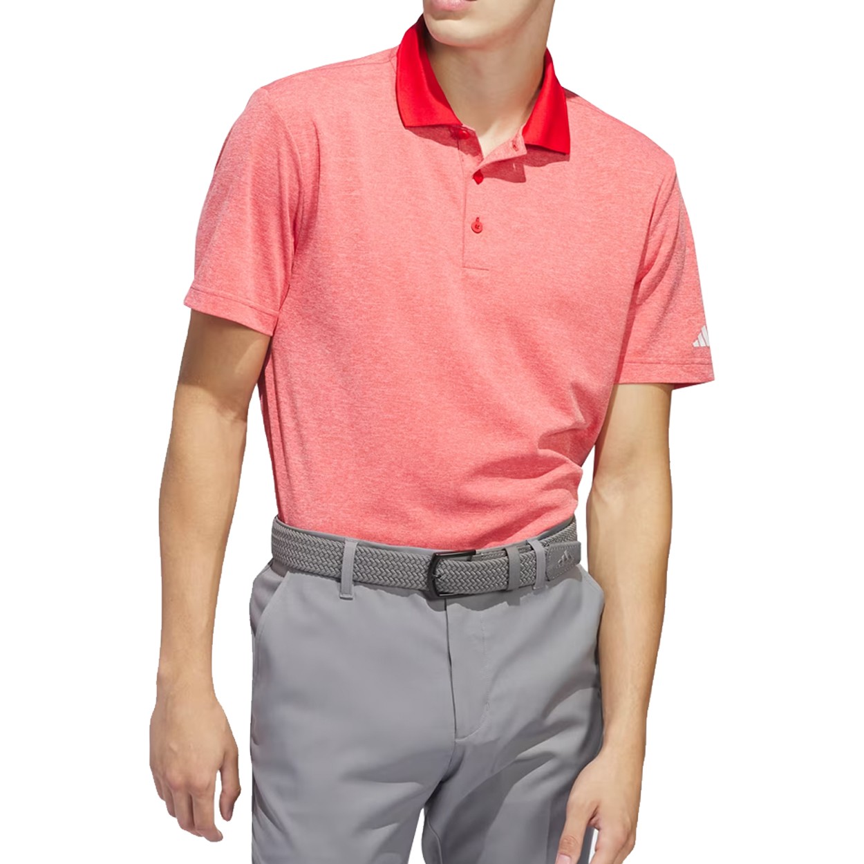 Adidas Adi Performance Heathered Men's Polo Golf Shirt - Moisture-Wicking, New