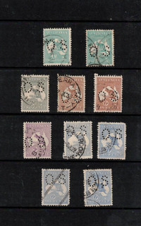 Australia KANGAROOS Perf OS (10 stamps)