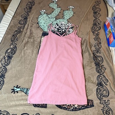 Pink Republic Boudoir Pink Chemise Dress V-Neck Sleeveless XS Polyester Knit