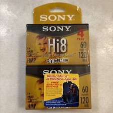 SEALED Sony Hi8 Digital8 60/120 HMP P6-120HMPL 4-Pack Camcorder Video Tapes