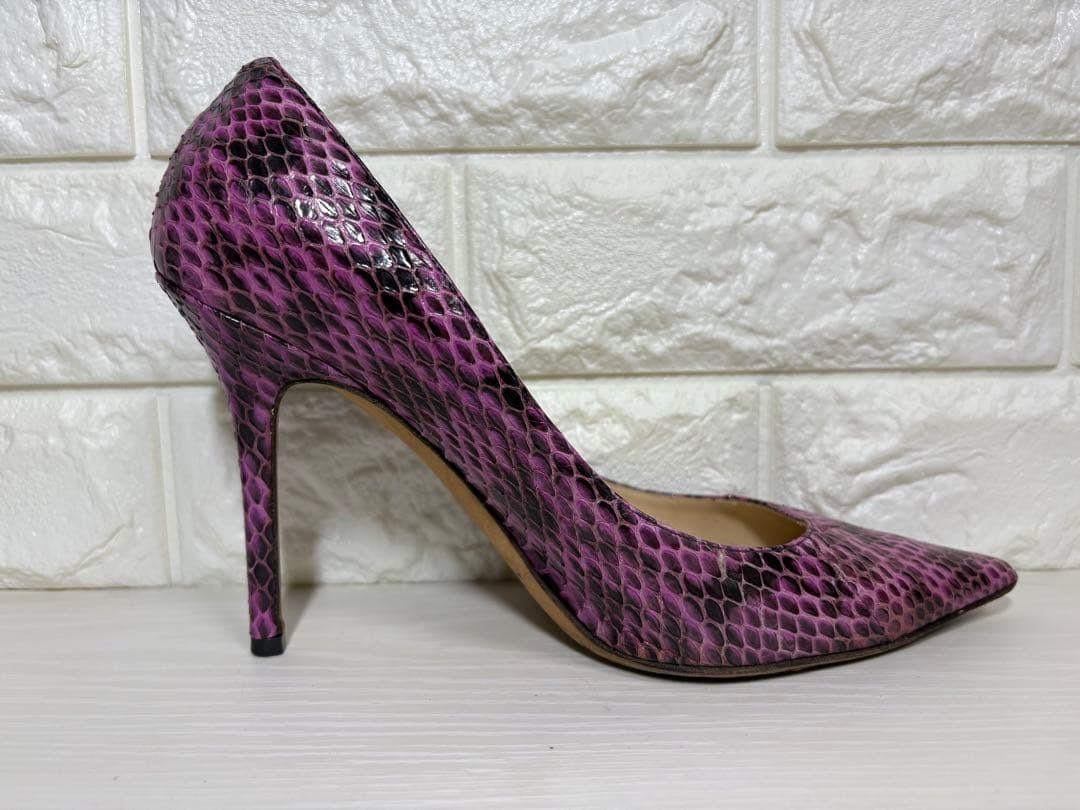 JIMMY CHOO Python Leather Pointed Toe Pumps 36.5 … - image 6