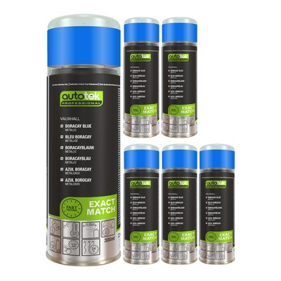 Autotek schnelltrocknender hochdeckender Sprühlack Vauxhall (Opel) Boracay blau 300 ml x6