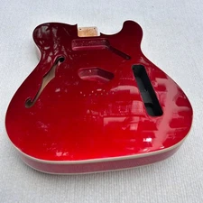 Telecaster Guitar body Thinline HS Semi hollow alder Candy Red polyest  3.98 LBS