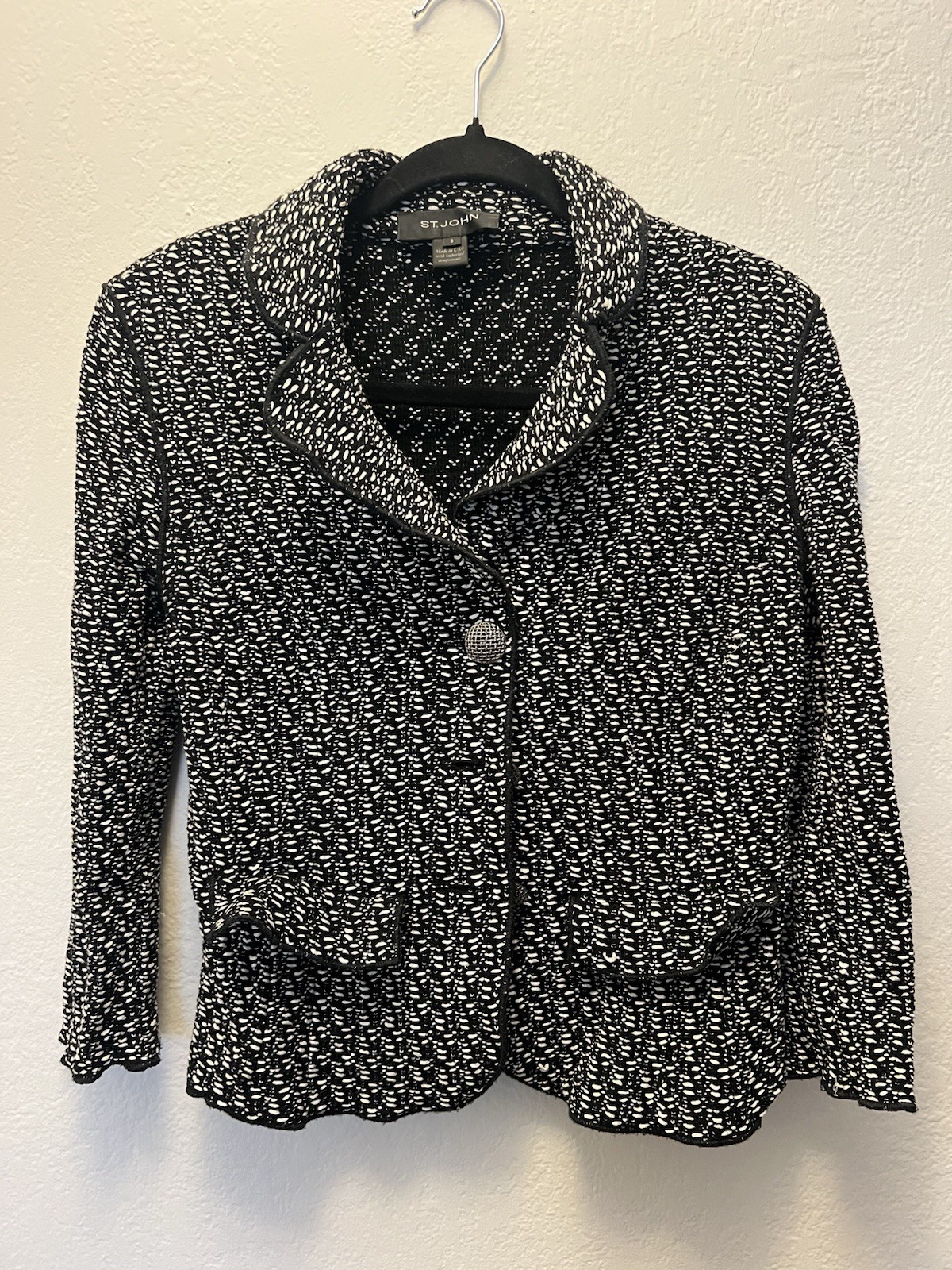 St. John Women's Abstract Pattern Button Jacket B… - image 1