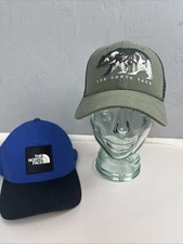 The North Face Lot Of 2 Mudder Trucker Hat Embroidered Bear Logo Blue Snapback