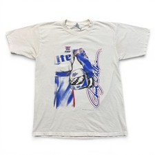VTG 90s Rusty Wallace Miller Lite T-Shirt Sz L Beer NASCAR Racing Big Print AOP