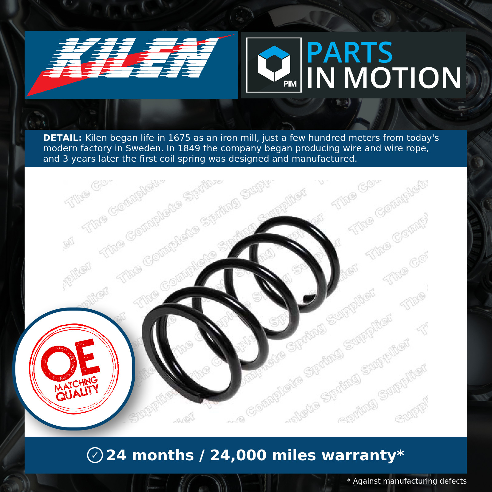 Coil Spring Rear 64071 Kilen Suspension 4823142100 Genuine Quality Guaranteed